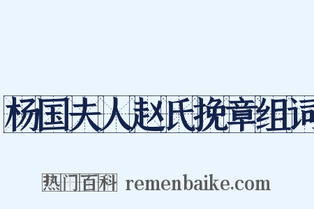 杨国夫人赵氏挽章组词是什么意思的图片